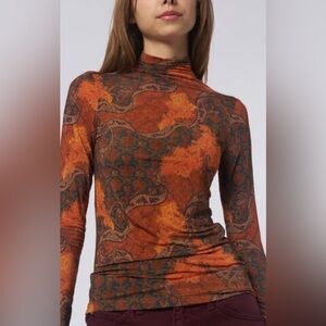 Ulla Johnson Aurelia Turtle Neck Amber Top ~ M